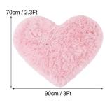 Heart Shaped Light Pink Shaggy Bedroom Rug
