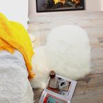 White Heart Shaped Fluffy Rug for Cozy Spaces