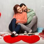 Hoolerry Double Heart Shaped Bath Rug, Red