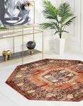 Rugs.com Eden Collection Rug – 7 Ft Octagon Terracotta Medium Rug Perfect for Living Rooms, Kitchens, Entryways