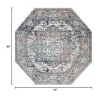 Rugs.com Arlington Collection Rug – 8 Ft Octagon Grey Medium-Pile Rug Perfect for Living Rooms, Kitchens, Entryways