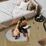 White Heart Shaped Fluffy Rug for Cozy Spaces