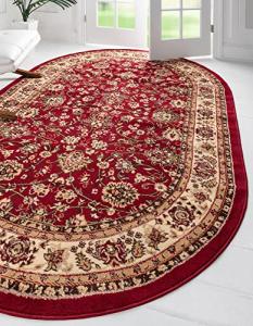 Unique Loom Sialk Hill Collection Area Rug - Washington (3' 3" x 5' 3" Oval, Burgundy/ Cream)