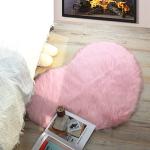 YRXRUS Heart Rug, Pink Heart Shaped Rug, Fluffy Faux Fur Rugs, Shag Mats for Bedroom Living Room, Love Coquette Room Decor 2x3 Ft