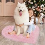 Heart Shaped Light Pink Shaggy Bedroom Rug