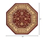 Unique Loom Voyage Collection Traditional Oriental Classic Intricate Design Area Rug (5' 0 x 5' 0 Octagonal, Red/Gold)