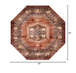Rugs.com Eden Collection Rug – 7 Ft Octagon Terracotta Medium Rug Perfect for Living Rooms, Kitchens, Entryways