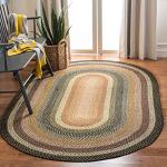 SAFAVIEH Washable Rug Outdoor Braided Collection - 5' x 8' Oval, Multi, Handmade & Reversible, Non-Shedding & Easy to Clean, Ideal for Patio, Backyard, Mudroom (BRD308A)