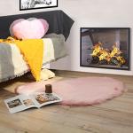 YRXRUS Heart Rug, Pink Heart Shaped Rug, Fluffy Faux Fur Rugs, Shag Mats for Bedroom Living Room, Love Coquette Room Decor 2x3 Ft