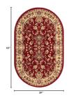 Unique Loom Sialk Hill Collection Area Rug - Washington (3' 3" x 5' 3" Oval, Burgundy/ Cream)