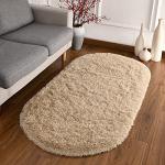 Softlife Fluffy Rugs for Bedroom, Shag Cute Area Rug for Girls and Kids Baby Room Home Decor Fall Decor, 2.6 x 5.3 Feet Oval Indoor Carpet for Nursery Dorm Living Room, Camel
