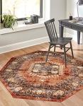 Rugs.com Eden Collection Rug – 7 Ft Octagon Terracotta Medium Rug Perfect for Living Rooms, Kitchens, Entryways