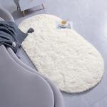Goideal Fluffy Bedroom Rug, Small Oval Area Rugs, Cream Shag Bedside Carpet for Kids Room Nursery Dorm Cute Fuzzy Indoor Decor for Boy and Girl, 2.6 x 5.3 Feet