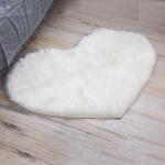 White Heart Shaped Fluffy Rug for Cozy Spaces