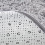 junovo Ultra Soft Washable Shaggy Rug - Non-Slip Oval Carpet for Nursery, Kids Bedroom & Home Decor (2.6x5.3ft Grey) | Plush Fluffy Floor Mat for Cozy Living Spaces