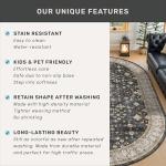 Washable Small Oval Rug 3x5 for Entryway, Black Boho Oval Area Rug for Kitchen, Bedroom Bedside, Mudroom, Modern Moody Low Pile Carpet for Bathroom, Laundry Room, Throw Rug Indoor Non-Slip