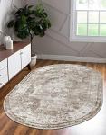 Unique Loom Sofia Collection Area Rug - Salle Garnier (3' 3" x 5' 3" Oval, Beige/ Ivory)