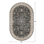 Washable Oval Rug 5x8 - Farmhouse Black Oval Area Rugs for Kitchen Table, Living Room, Bedroom, Reading Corner Rug, Dark Boho Floor Carpet Low Pile Non-Slip & Stain Resistant (5x8 Black/Multi)