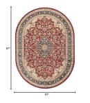 5x7 Oval Indoor Area Rug for Living Room, Dining Room, Bedroom, Entryway | Alfombras para Salas | Traditional, Oriental | Red 5'3'' x 7'3'' Oval