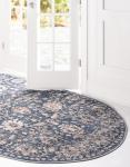 Rugs.com Oregon Collection Rug – 5x8 Oval Blue Low-Pile Rug Perfect for Living Rooms, Large Dining Rooms, Open Floorplans