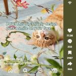 jinchan Floraison Floral Oval Rug for Entryway 3x5 Washable Oriental Flower Design Soft Non Slip Lightweight Low-Pile Chinoiserie Throw Carpet for Bedroom Living Kitchen Room Home Blue/Pink