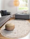 Rugs.com Oregon Collection Rug – 3x5 Oval Beige Low-Pile Rug Perfect for Living Rooms, Large Dining Rooms, Open Floorplans