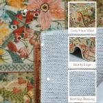 Uphome Floral Washable Tan Runner Rug 2.5x8