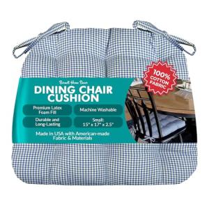 Madrid Dark Blue Dining Chair Pad with Ties