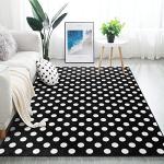 ALAZA White and Black Polka Dot Area Rug