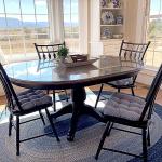 Madrid Dark Blue Dining Chair Pad with Ties