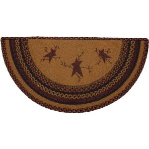 Heritage Farms Yellow Star Jute Half Circle Rug