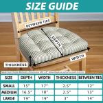 Madrid Dark Blue Dining Chair Pad with Ties