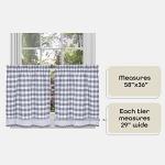 Buffalo Check Grey & White Tier Curtain Set