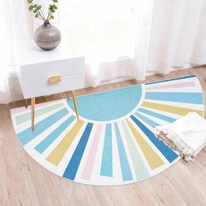 Lacomfy Boho Sun Half Circle Rug, 2.6x5Ft
