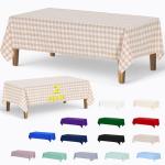 Khaki and White Checkered Tablecloth Set