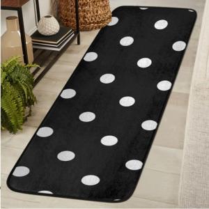 Black and White Polka Dot Runner Rug 2'x6