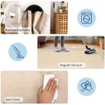 GarveeHome 5x7 Scalloped Area Rug Tan Jute Washable Rugs for Living Room Bedroom, Soft Low Pile Non Slip Accent Floor Mat Solid Floral Print Throw Rug Farmhouse Indoor Carpet for Dorm Playroom