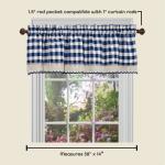 Buffalo Check Valance Curtains - Navy & Ivory