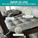 Madrid Dark Blue Dining Chair Pad with Ties