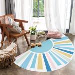 Lacomfy Boho Sun Half Circle Rug, 2.6x5Ft