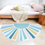 Lacomfy Boho Sun Half Circle Rug, 2.6x5Ft