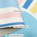 Lacomfy Boho Sun Half Circle Rug, 2.6x5Ft