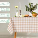 Khaki and White Checkered Tablecloth Set
