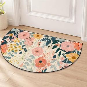 Washable Non-Slip Half Circle Area Rug - 24x36 inch