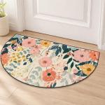 Washable Non-Slip Half Circle Area Rug - 24x36 inch