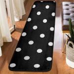 Black and White Polka Dot Runner Rug 2'x6