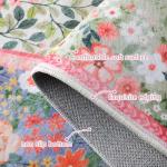 Pink Floral Quilted Area Rug for Home