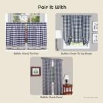 Buffalo Check Valance Curtains - Navy & Ivory