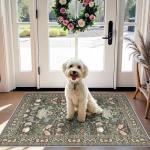 Vintage Floral Washable 2x3 Entryway Area Rug
