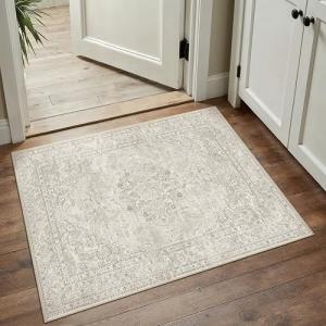 Cozy Beige 2x3 Vintage Washable Area Rug